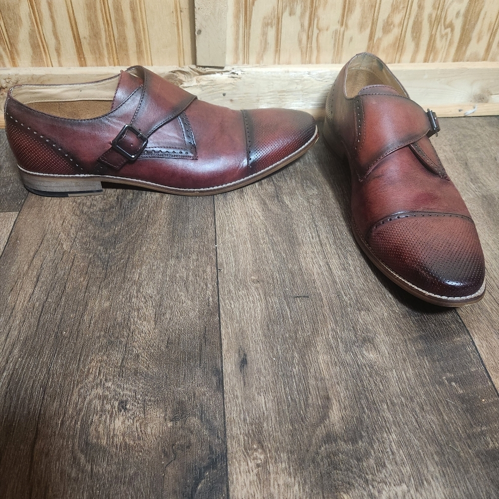 J75 By Jump Abel Mens Monk Strap Oxford Dress Shoes